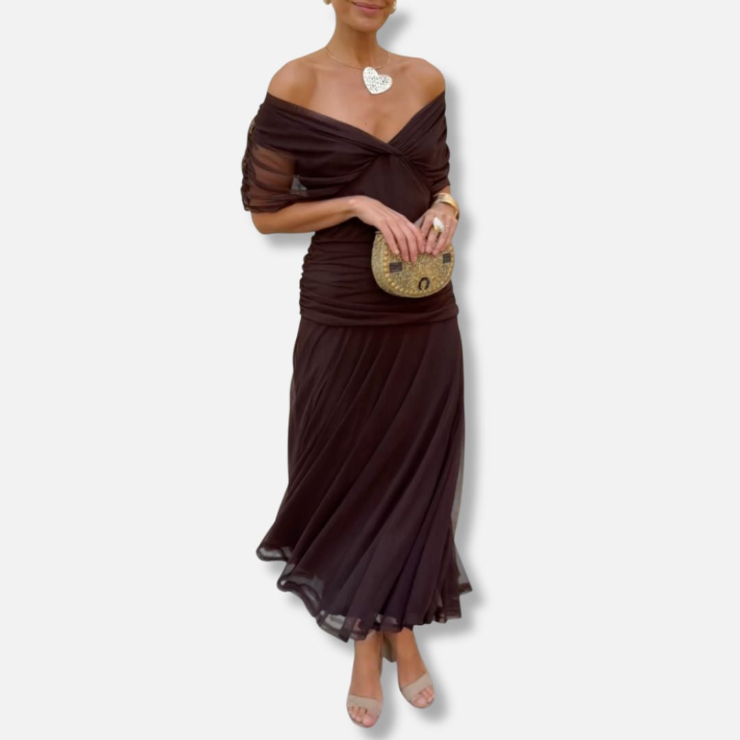 Lunelle - Elegant Dress With V-Neckline