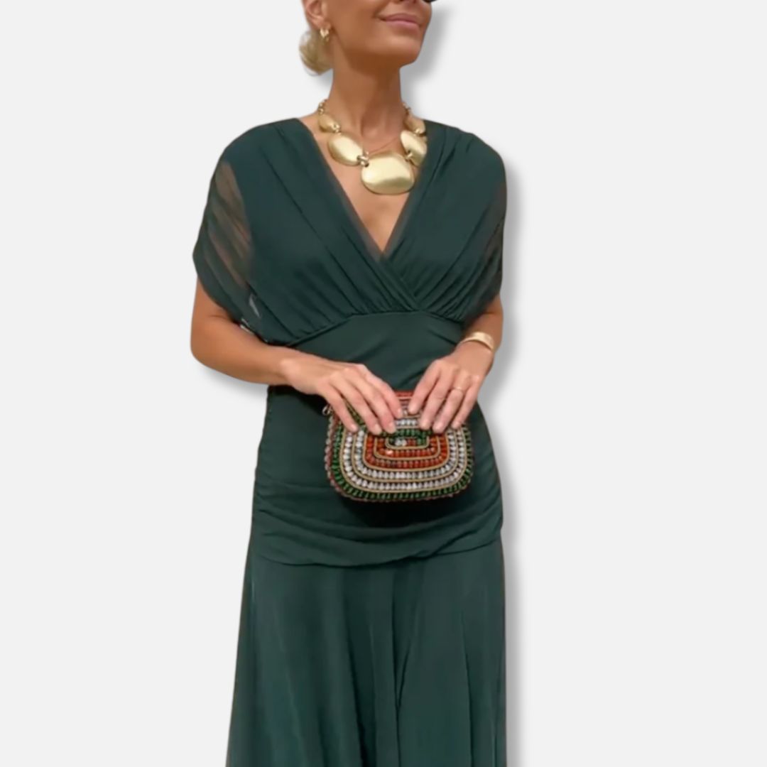 Lunelle - Elegant Dress With V-Neckline