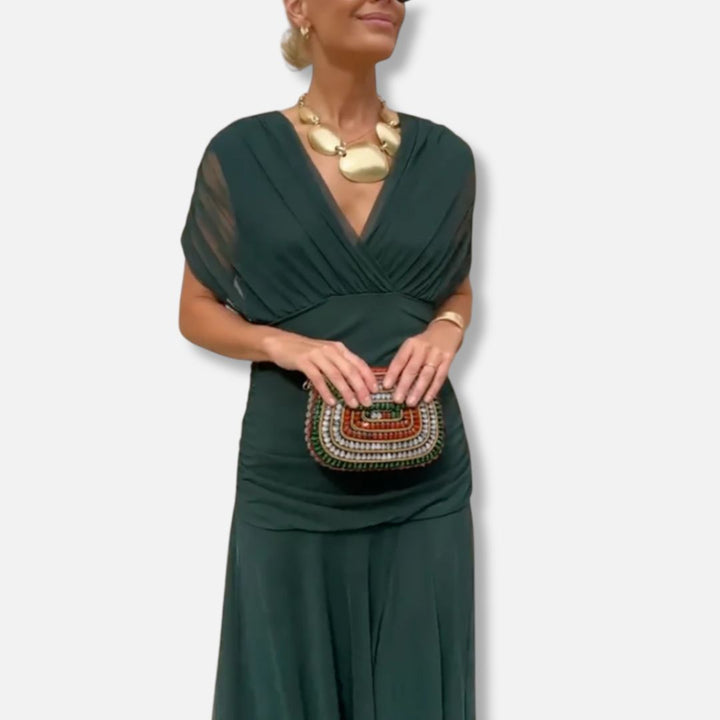 Lunelle - Elegant Dress With V-Neckline