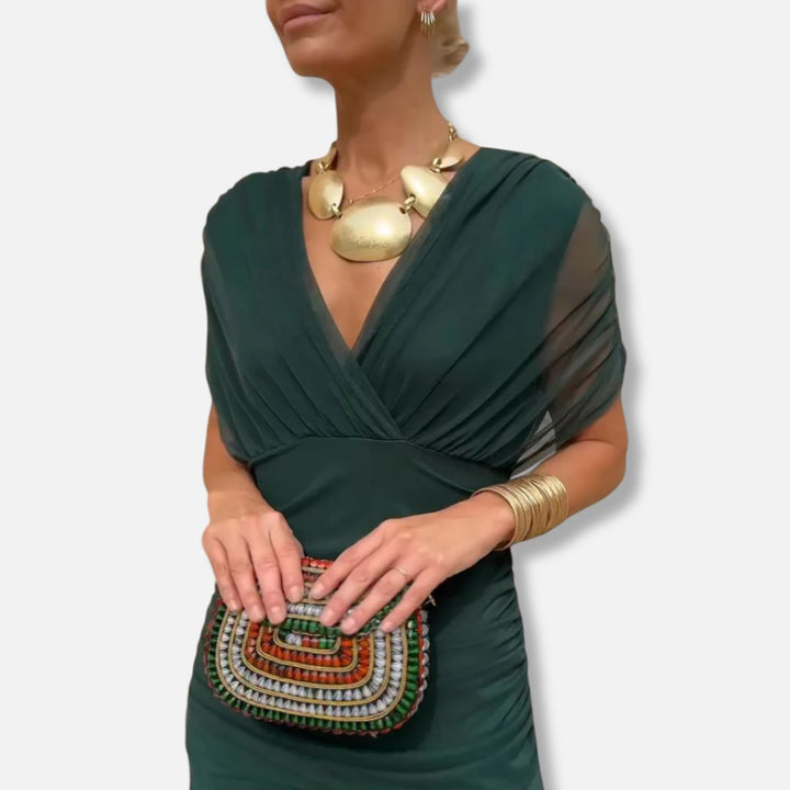 Lunelle - Elegant Dress With V-Neckline