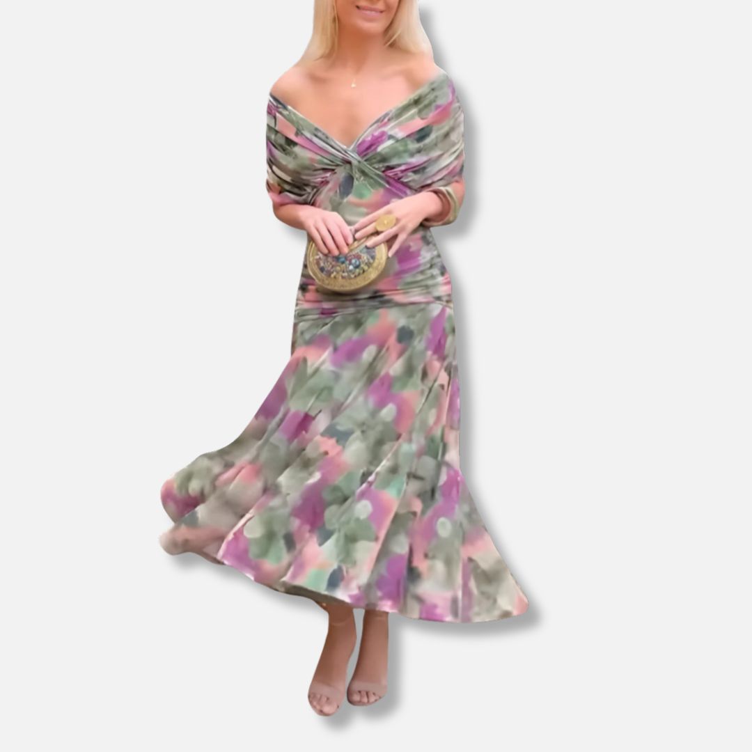 Lunelle - Elegant Dress With V-Neckline