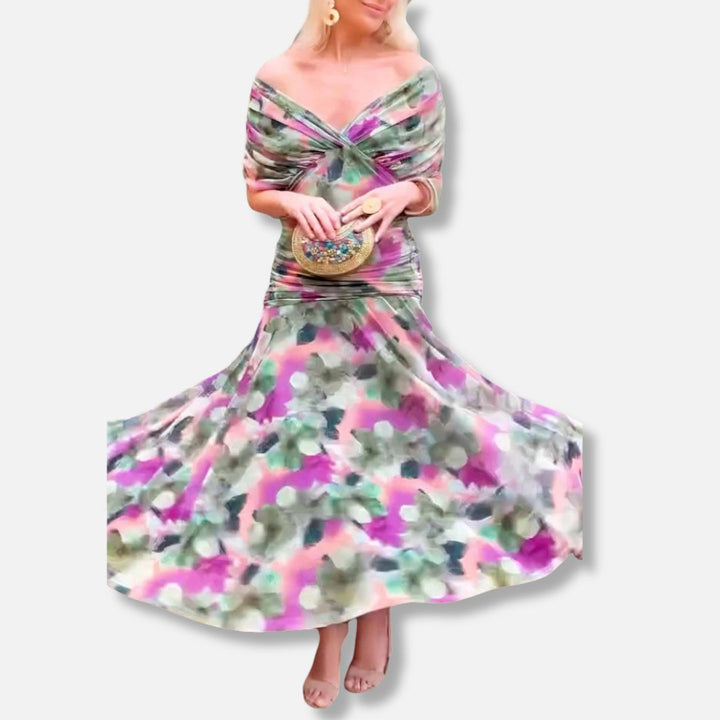 Lunelle - Elegant Dress With V-Neckline