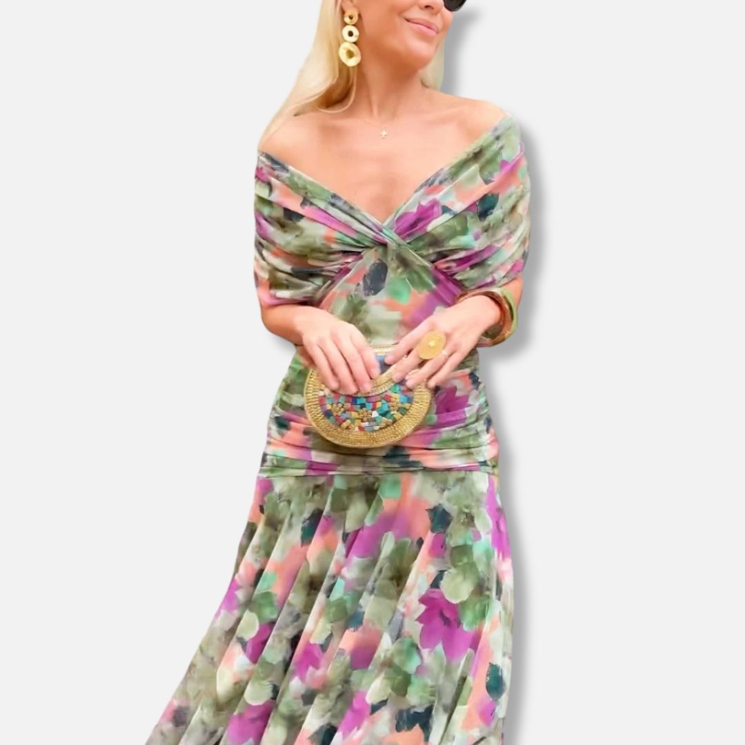 Lunelle - Elegant Dress With V-Neckline