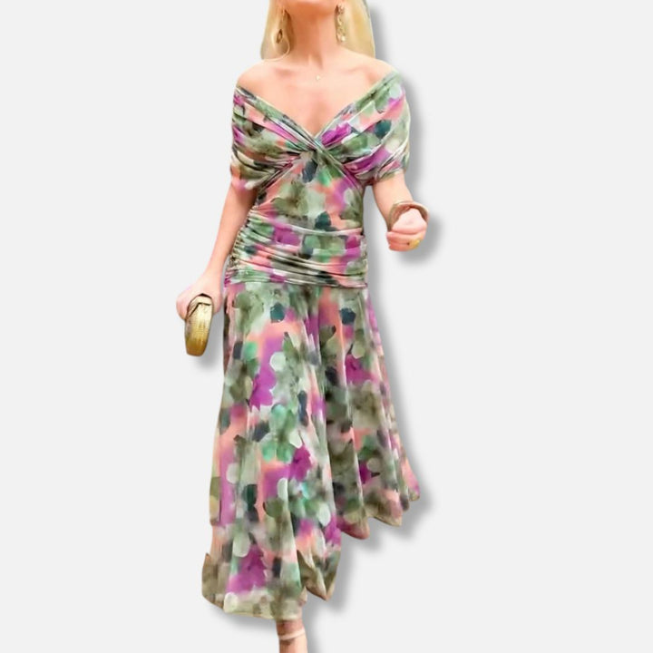 Lunelle - Elegant Dress With V-Neckline