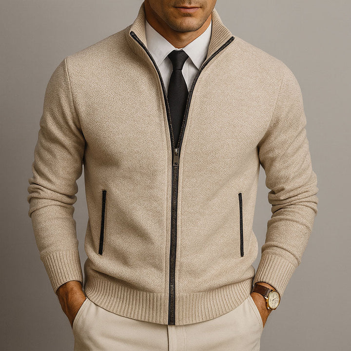 Laurent | Zip-Up Merino Wool Cardigan
