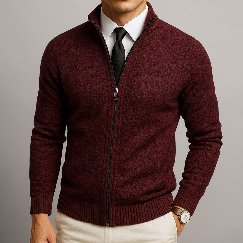 Laurent | Zip-Up Merino Wool Cardigan