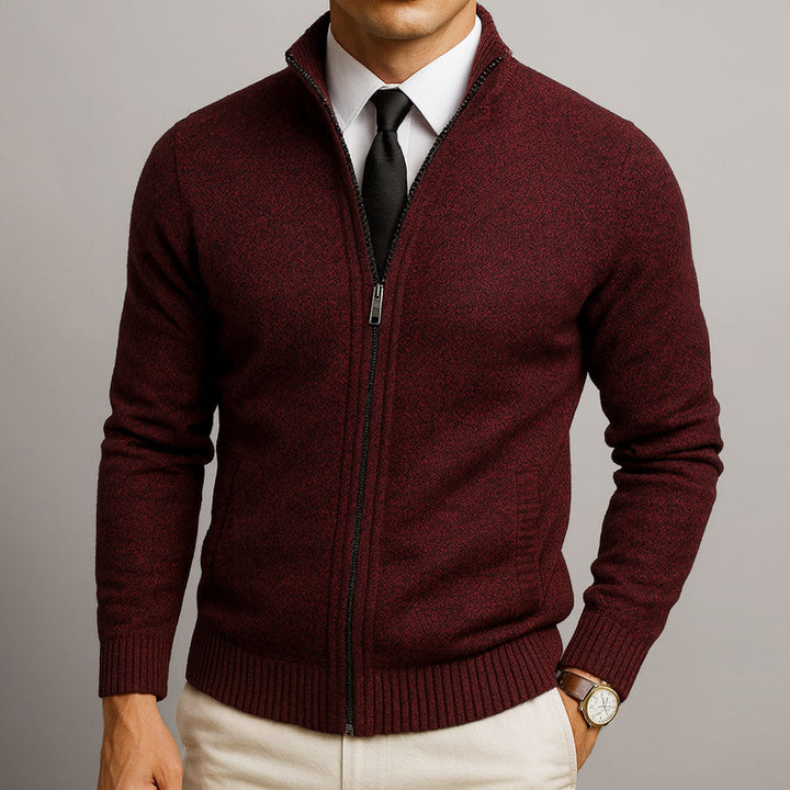 Laurent | Zip-Up Merino Wool Cardigan