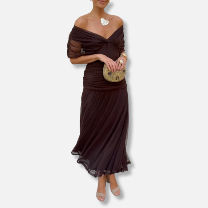 Lunelle - Elegant Dress With V-Neckline