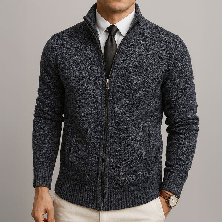 Laurent | Zip-Up Merino Wool Cardigan