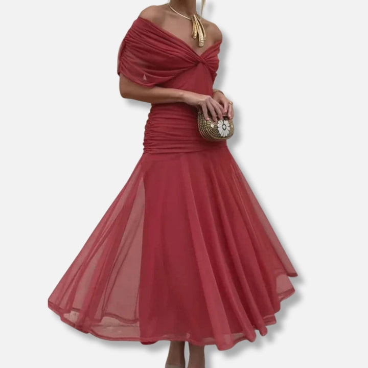 Lunelle - Elegant Dress With V-Neckline