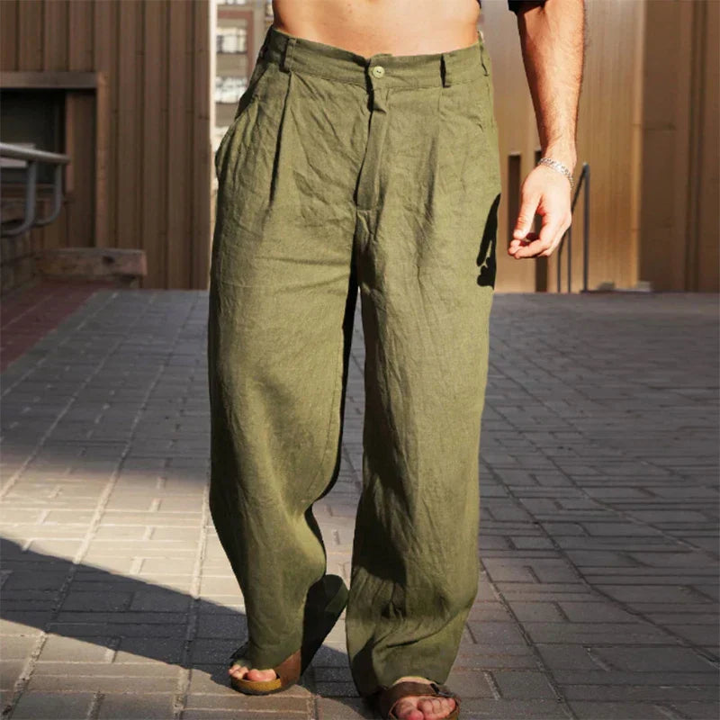 DARIO | WIDE LEG LINEN TROUSERS