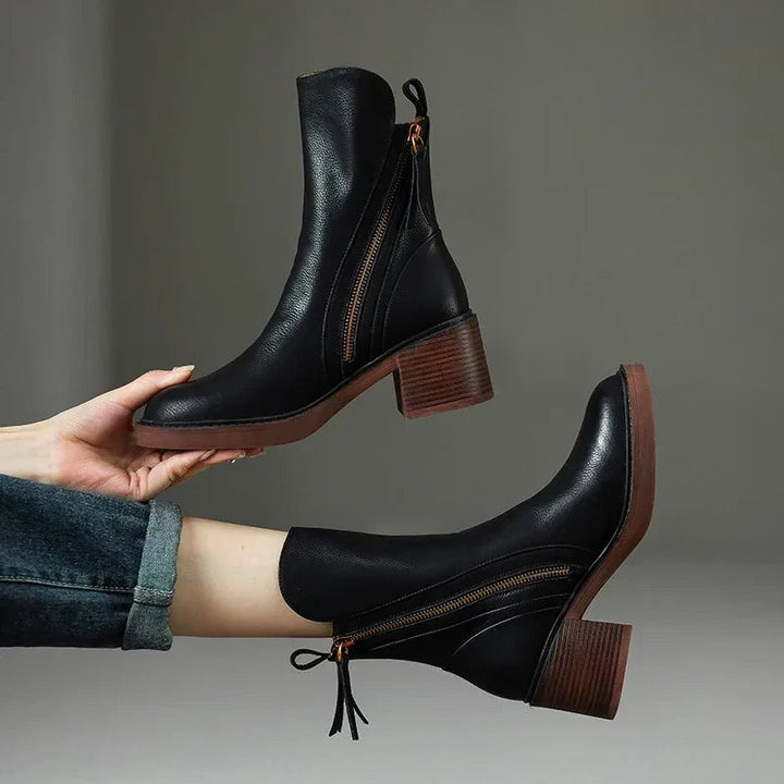 Novessa™ - Leather Ankled Boots